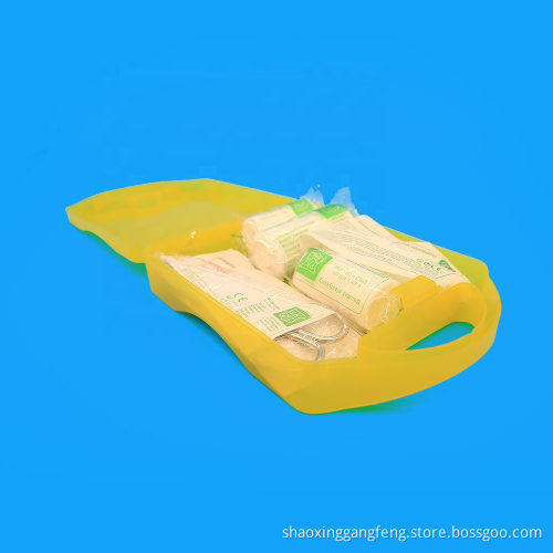 Wholesale fast delivery yellow color safety outdoor first aid kit box with medical equipment